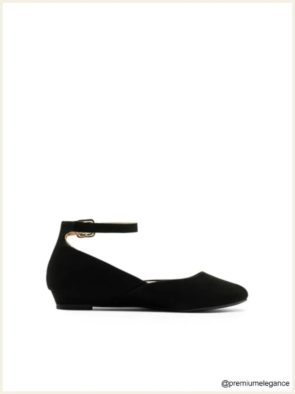 Women's Ballet Flats with Side V-Design Adjustable Ankle Strap Comfort